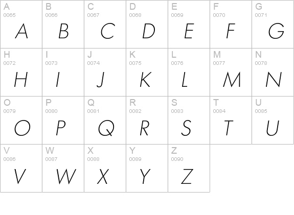 Limerick-XlightIta uppercase A-Z preview