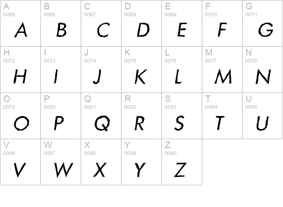 LimerickAntique-Italic uppercase A-Z preview