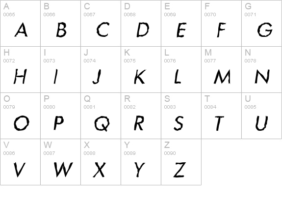 LimerickRandom-Italic uppercase A-Z preview
