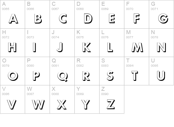 LimerickShadow-Bold uppercase A-Z preview