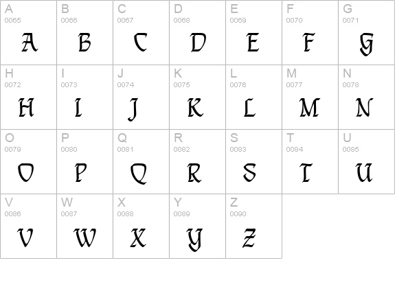 Limoges-Regular uppercase A-Z preview