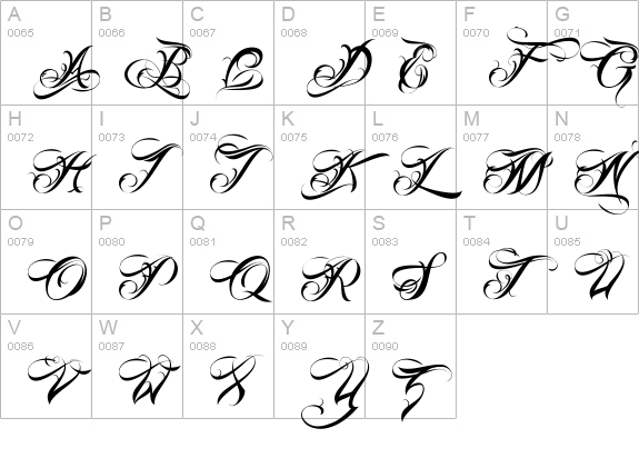 Lina Script Alt Demo uppercase A-Z preview