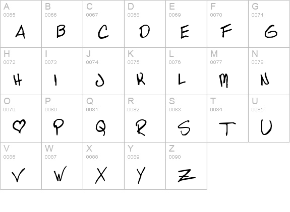 Linda's Lament uppercase A-Z preview