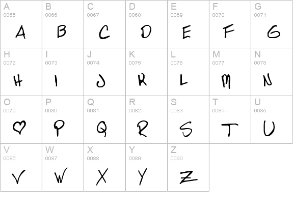 Lindas Lament uppercase A-Z preview