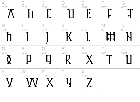 Lindisfarne uppercase A-Z preview