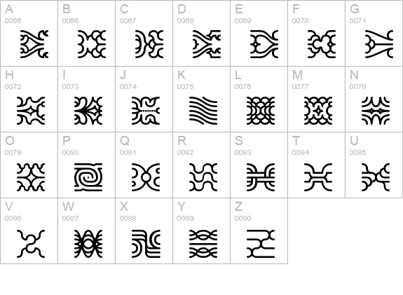 Line Dings (BRK) uppercase A-Z preview