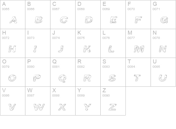 Line Etch uppercase A-Z preview