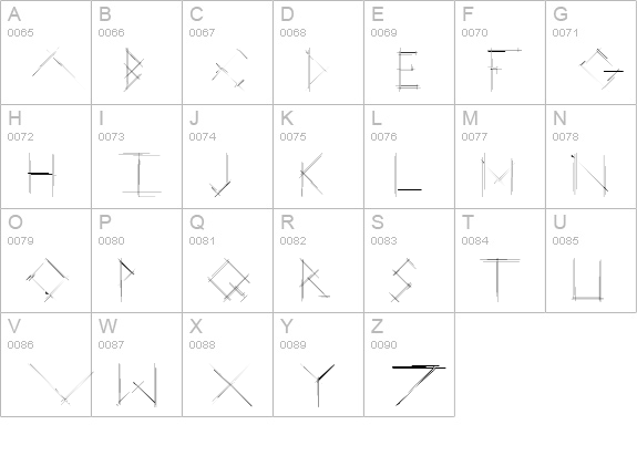 Linear Curve uppercase A-Z preview