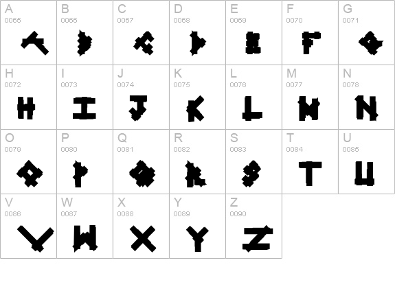 Linear Curve Fatty uppercase A-Z preview