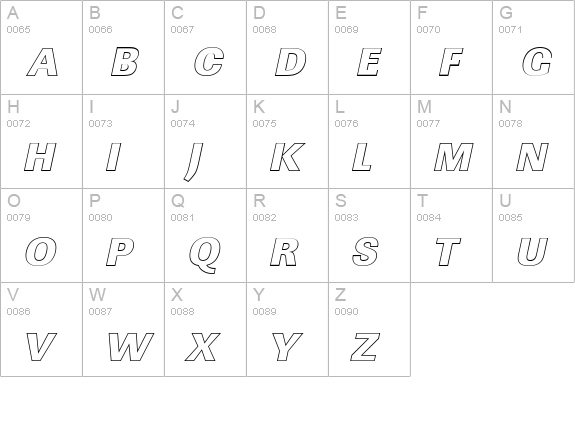 LinearOu-Heavy-Italic uppercase A-Z preview