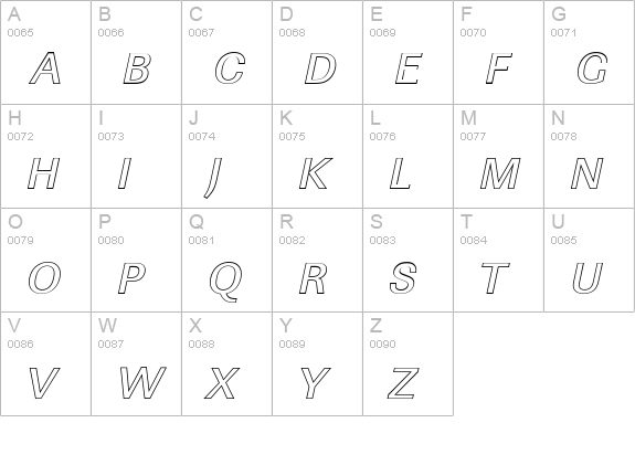 LinearOu-Medium-Italic uppercase A-Z preview
