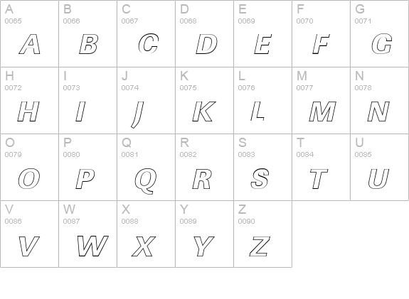 LinearOu-Xbold-Italic uppercase A-Z preview