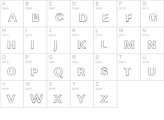 LinearOu-Xbold-Regular uppercase A-Z preview
