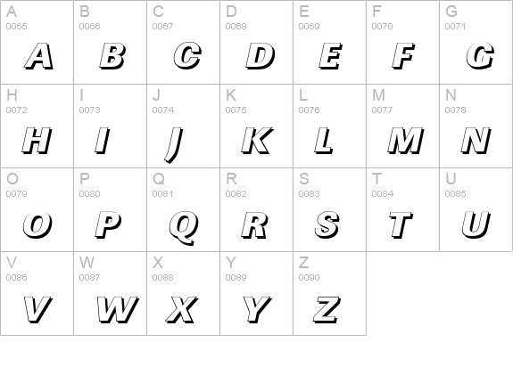 LinearSh-Heavy-Italic uppercase A-Z preview