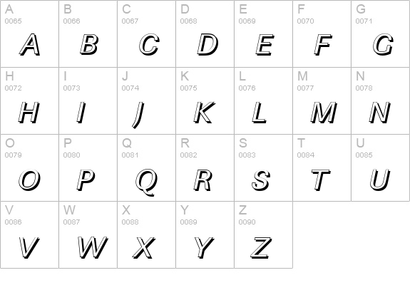 LinearSh-Italic uppercase A-Z preview