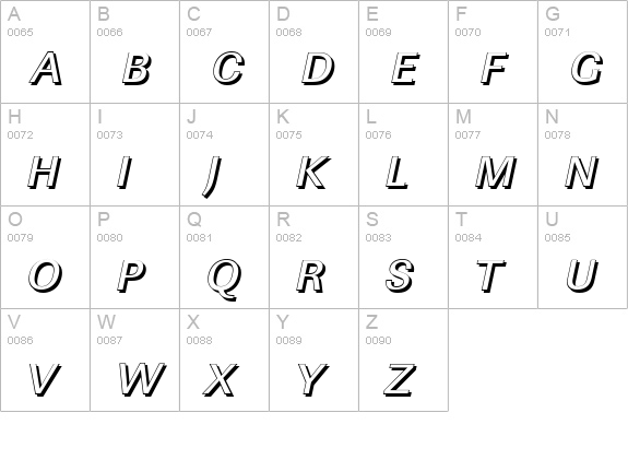 LinearSh-Medium-Italic uppercase A-Z preview