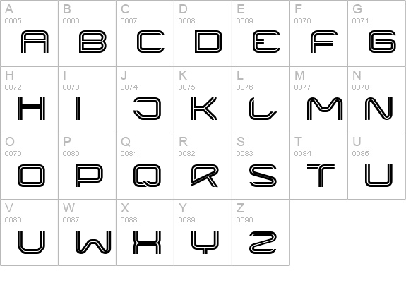 Liner Regular uppercase A-Z preview