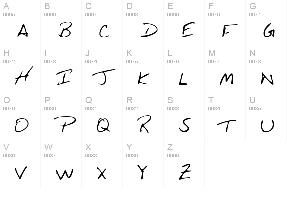 LinfordsHand Regular uppercase A-Z preview