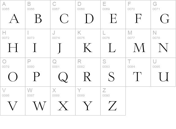 Lingwood-Light uppercase A-Z preview