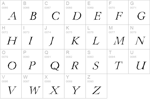 LingwoodAntique-Light-Italic uppercase A-Z preview