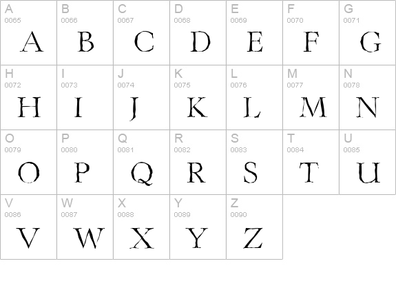 LingwoodAntique-Light-Regular uppercase A-Z preview