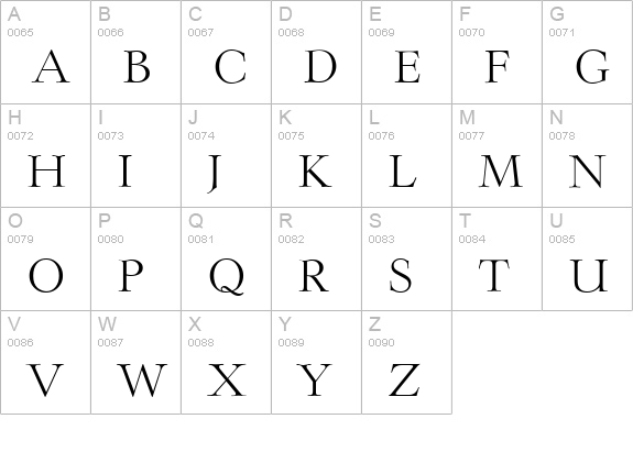 LingwoodSerial-Light-Regular uppercase A-Z preview