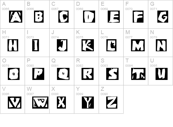 LinoLeumInvers uppercase A-Z preview