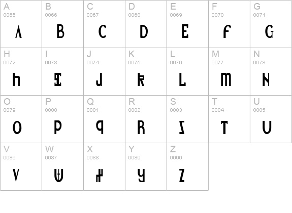 Lionheart Condensed uppercase A-Z preview