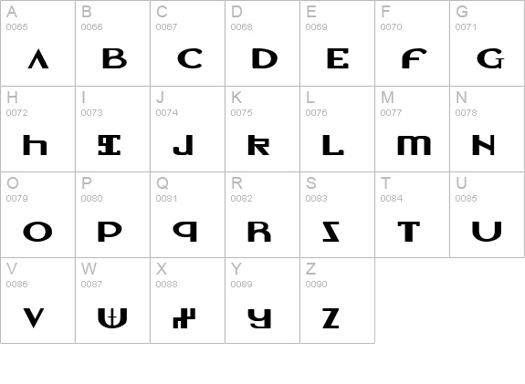 Lionheart Expanded uppercase A-Z preview
