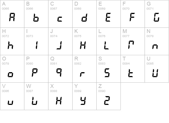 LiquidCrystal uppercase A-Z preview