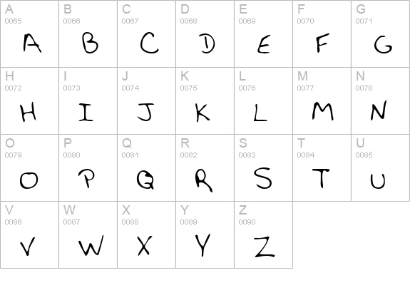 LisasHand Regular uppercase A-Z preview