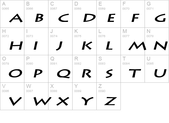 Liste Extended Bold Italic uppercase A-Z preview