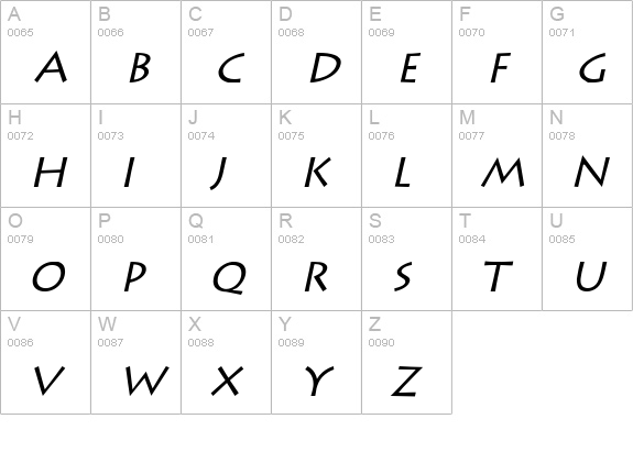 Liste Italic uppercase A-Z preview