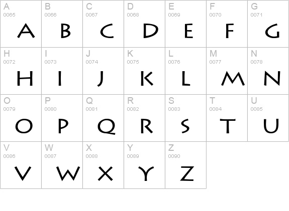 Liste Wide Normal uppercase A-Z preview