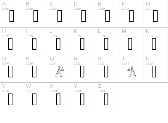 Listemagerens Ny Dingbats uppercase A-Z preview