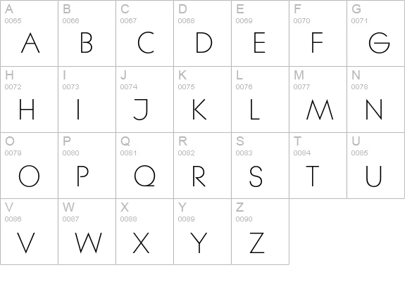 Litera-Light uppercase A-Z preview