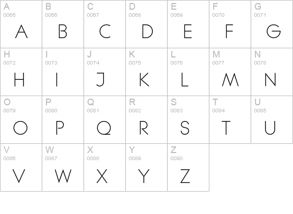 LiteraEF-Light uppercase A-Z preview
