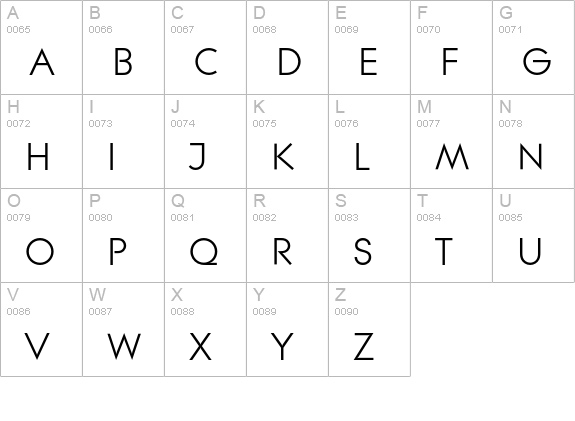 LiteraEF-Regular uppercase A-Z preview