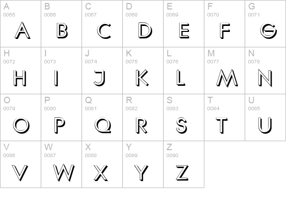 LiteraShadow-Bold uppercase A-Z preview