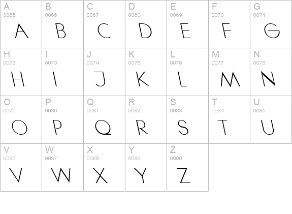 LitheLeftyLight Regular uppercase A-Z preview