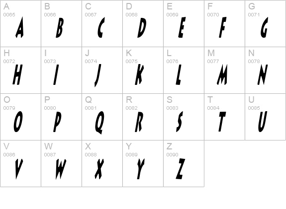 LithoComix Italic uppercase A-Z preview