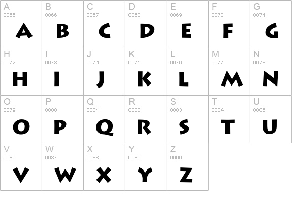LithographExtBo uppercase A-Z preview