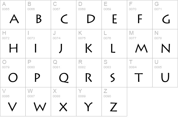 Lithos Regular uppercase A-Z preview