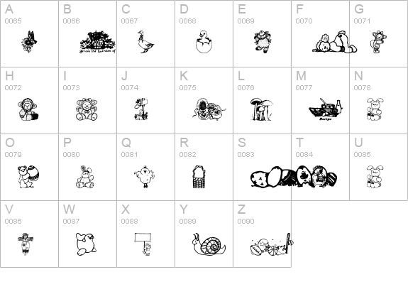 Little cuties uppercase A-Z preview
