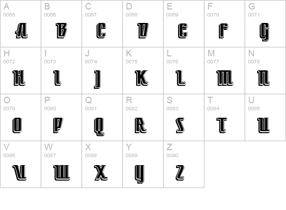 LittleDeuceCoupe uppercase A-Z preview