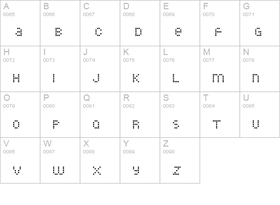 LittleDotties uppercase A-Z preview