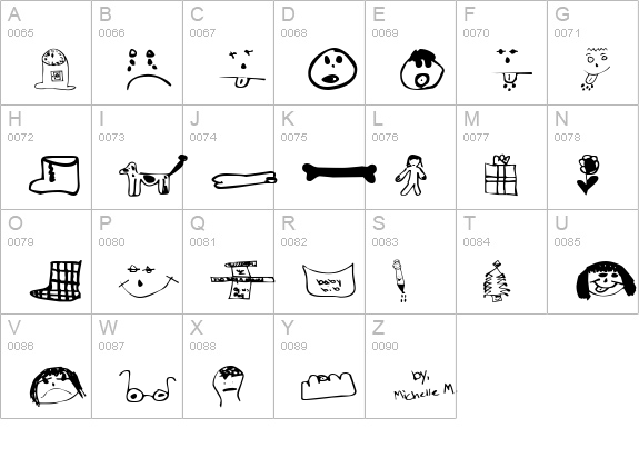 LittleSisterDingbats uppercase A-Z preview