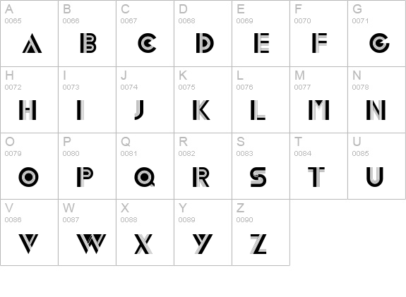 LivelyDisplayCaps uppercase A-Z preview