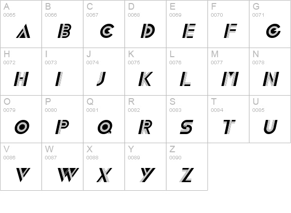LivelyDisplayCaps Italic uppercase A-Z preview