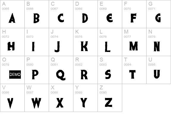 Living Dead 2 DEMO uppercase A-Z preview